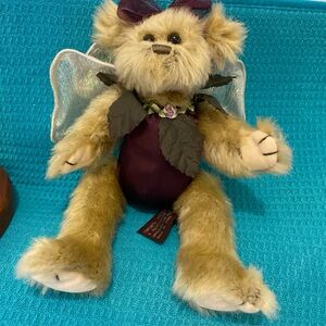 BEARINGTON Collection Music Box Plush “Tinker Fairy Bear w/Wings” 9” Burgundy EC